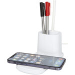Bright desk lamp and organizer with wireless charger – White extra view