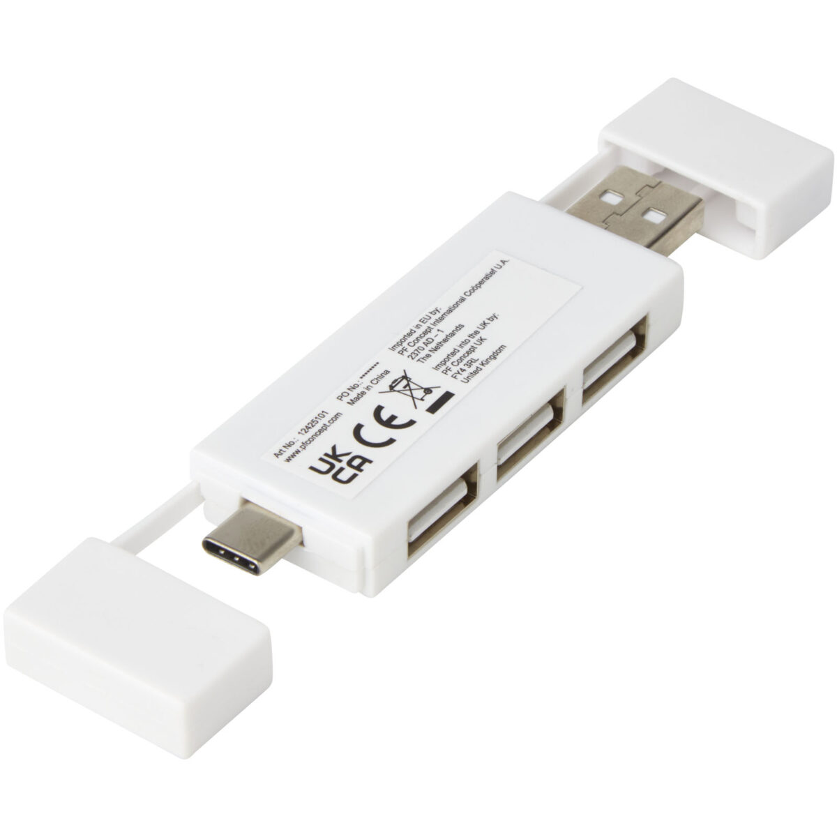 Mulan dual USB 2.0 hub – White back view