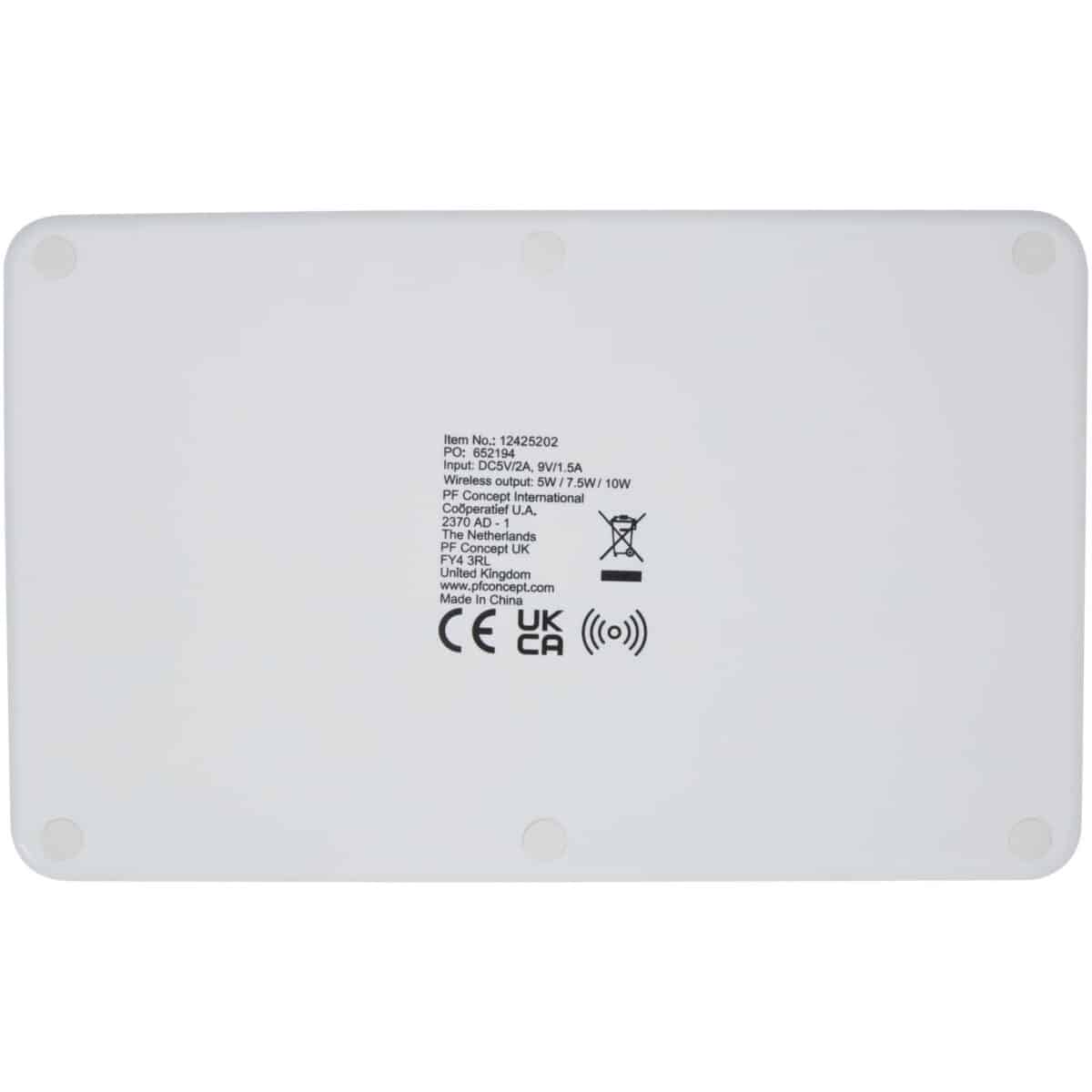 Medake 10W bamboo wireless charger – Beige back view