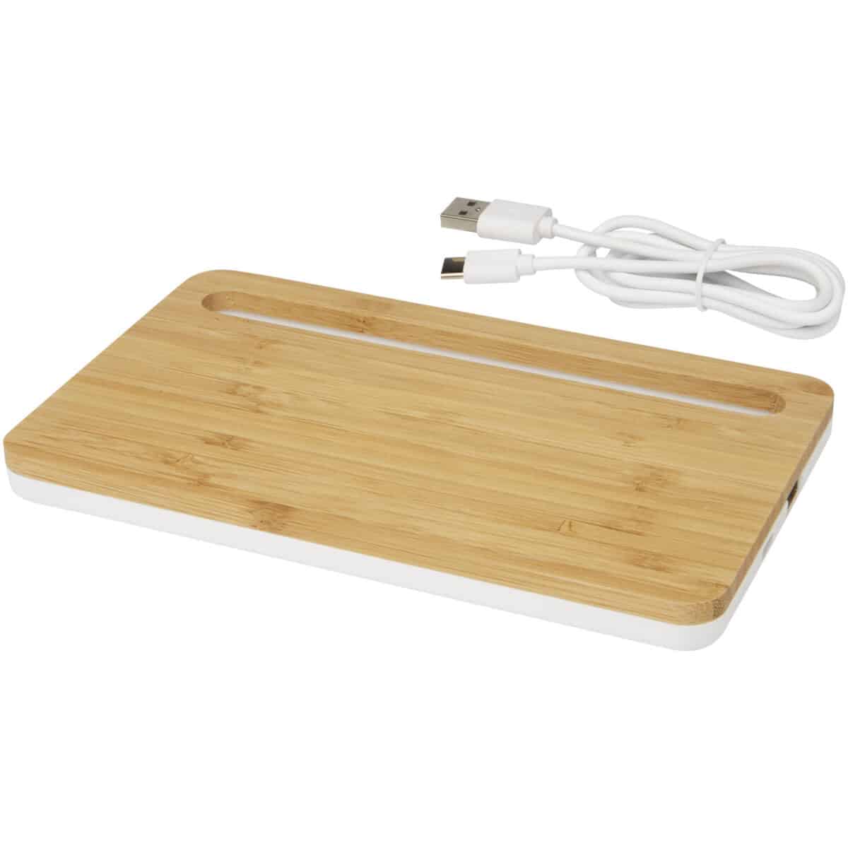 Medake 10W bamboo wireless charger – Beige extra view