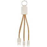 Bates wheat straw and cork 3-in-1 charging cable – Natural back view
