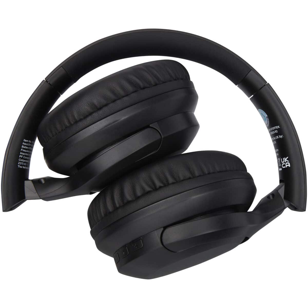 Loop recycled plastic Bluetooth® headphones – Solid black extra view
