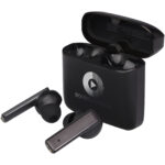 Hybrid premium True Wireless earbuds – Solid black with logo