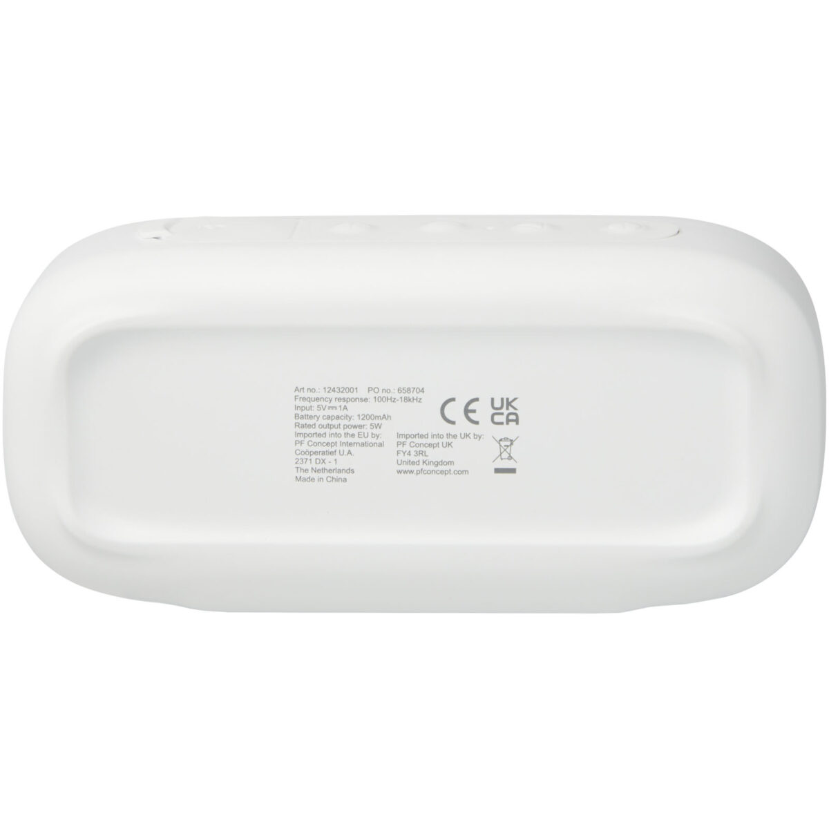 Stark 2.0 5W recycled plastic IPX5 Bluetooth® speaker – White back view