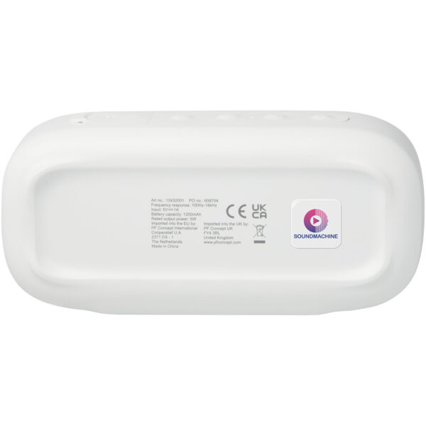 Stark 2.0 5W recycled plastic IPX5 Bluetooth® speaker – White with logo