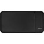 Loop 10.000 mAh recycled plastic power bank – Solid black front view