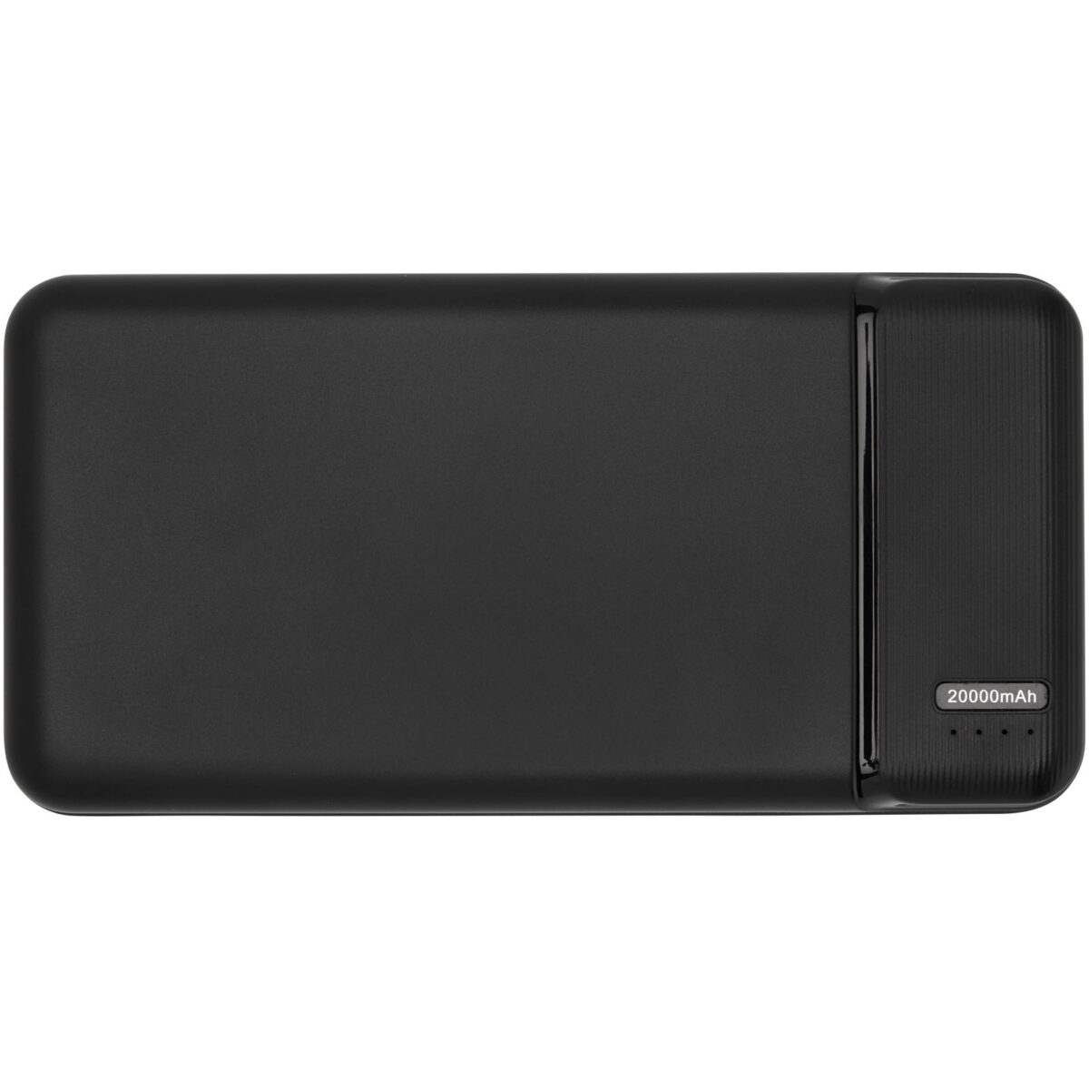 Loop 20.000 mAh recycled plastic power bank – Solid black front view