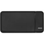 Loop 20.000 mAh recycled plastic power bank – Solid black front view