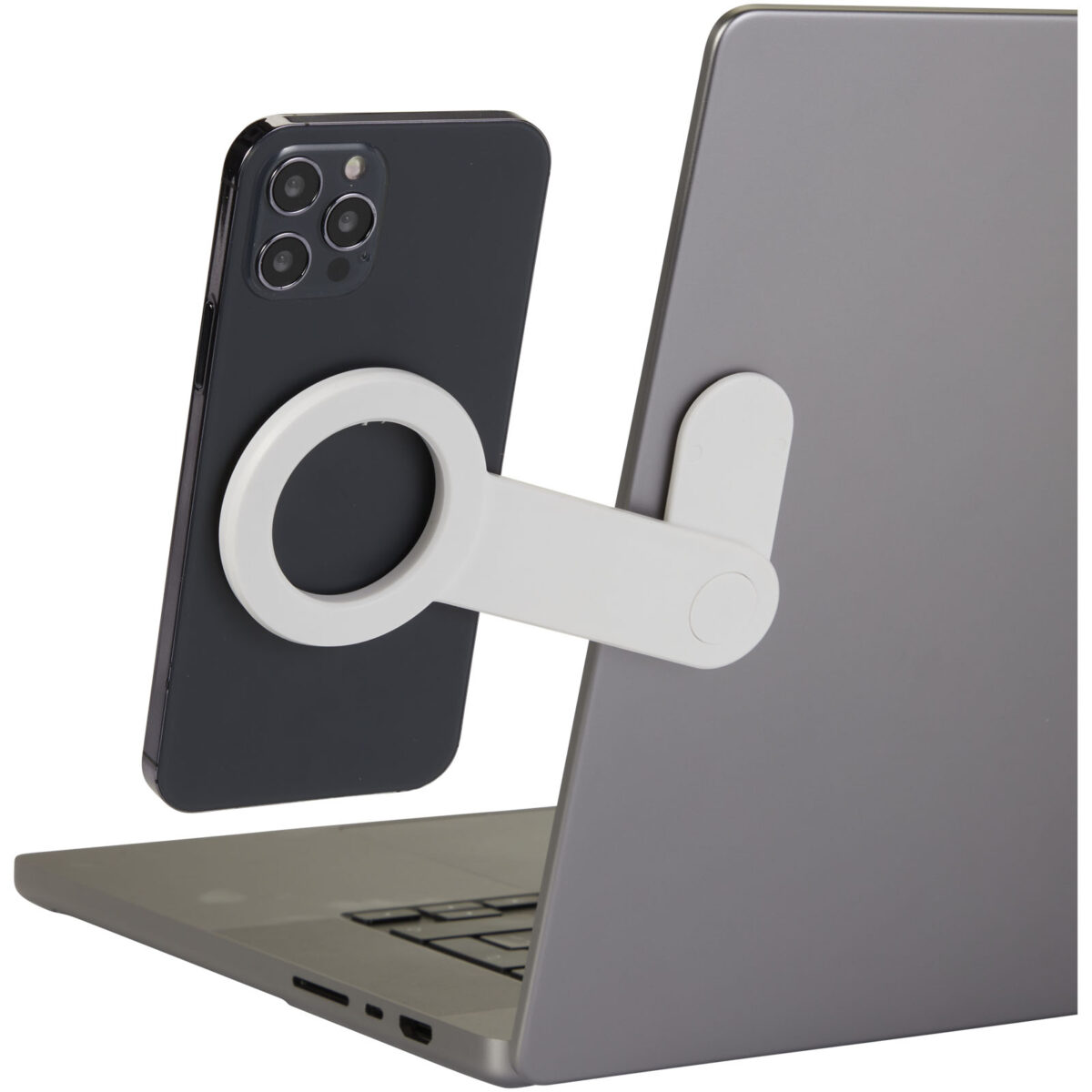 Hook recycled plastic desktop phone holder – White extra view