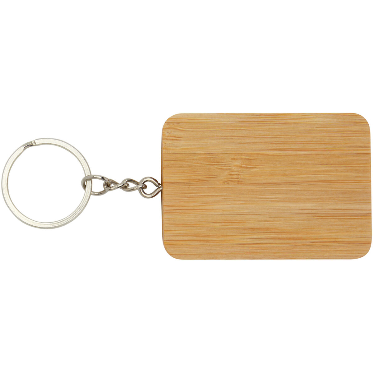 Reel 6-in-1 retractable bamboo key ring charging cable – Natural back view