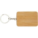 Reel 6-in-1 retractable bamboo key ring charging cable – Natural back view