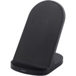 Loop 15W dual coil RCS recycled plastic wireless charging stand – Solid black extra view
