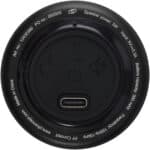 Rise 3W RCS recycled aluminium Bluetooth® mini speaker – Solid black back view