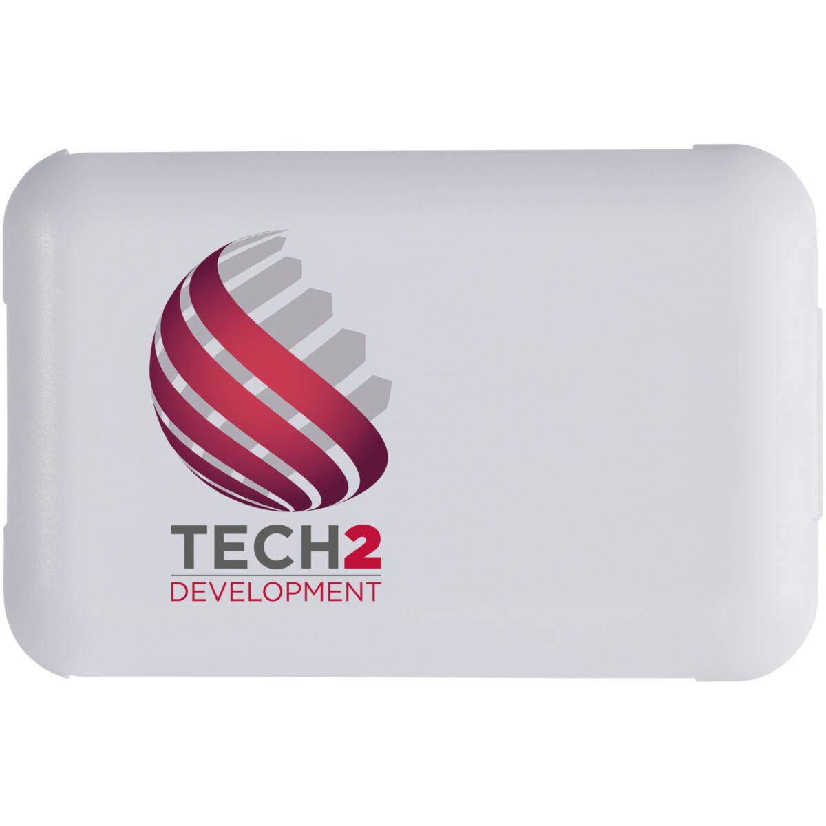 Savvy recycled plastic modular charging cable with phone holder – White with logo