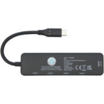 Loop RCS recycled plastic multimedia adapter USB 2.0-3.0 with HDMI port – Solid black back view