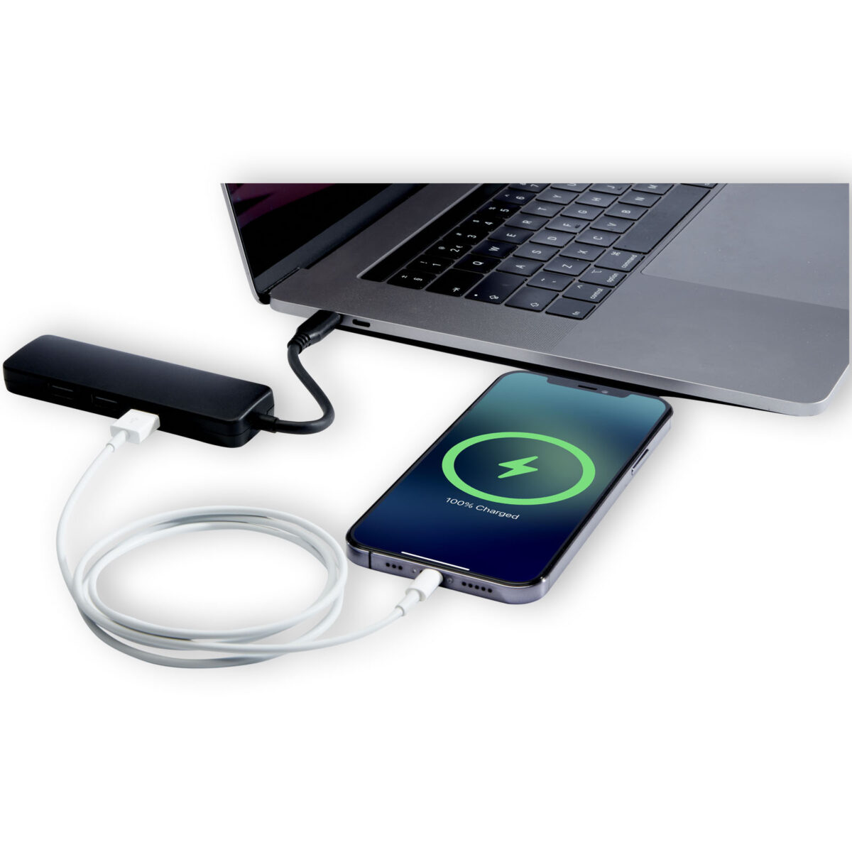 Loop RCS recycled plastic multimedia adapter USB 2.0-3.0 with HDMI port – Solid black extra view