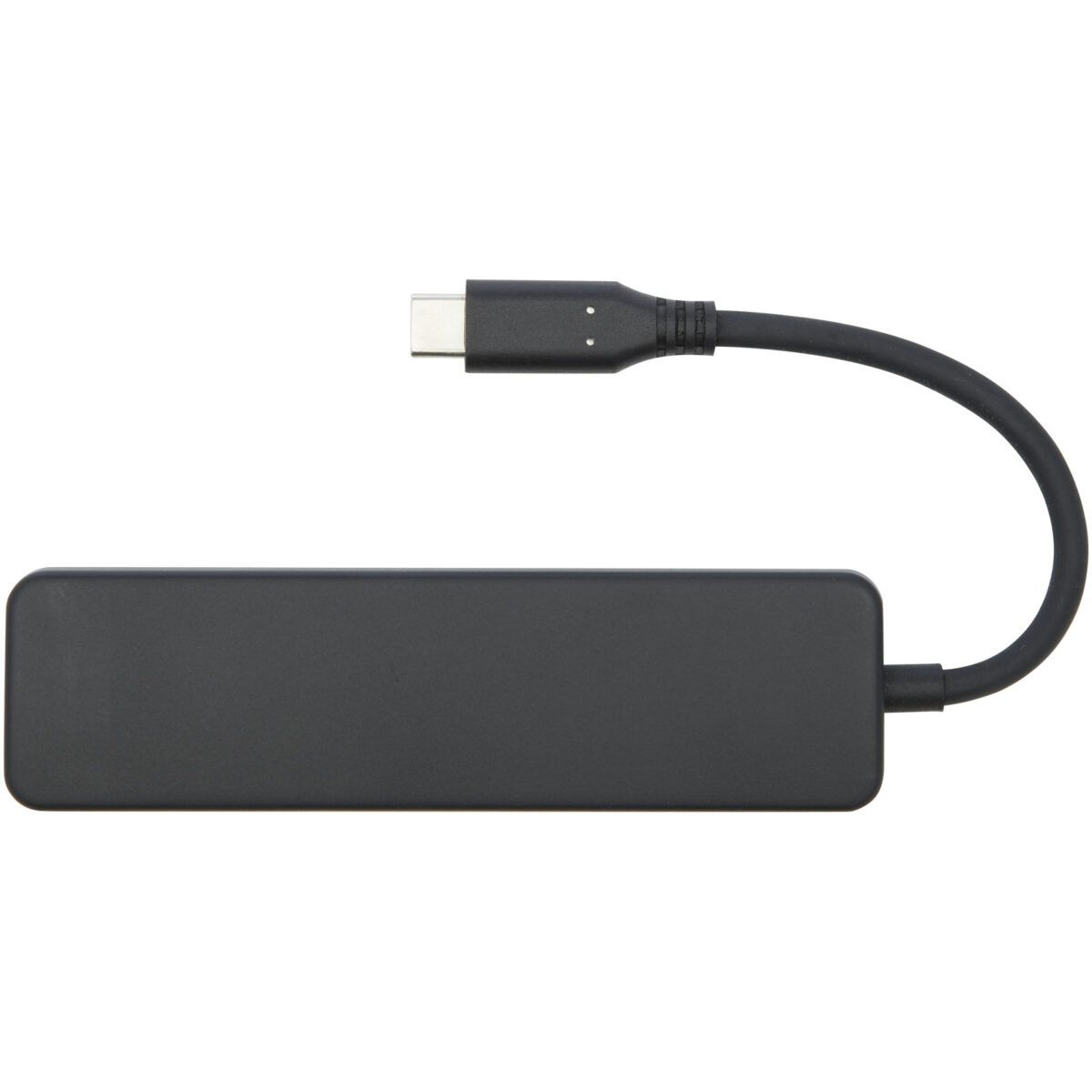 Loop RCS recycled plastic multimedia adapter USB 2.0-3.0 with HDMI port – Solid black front view