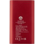 Juice 4000 mAh Type-C recycled aluminium wireless power bank – Red back view