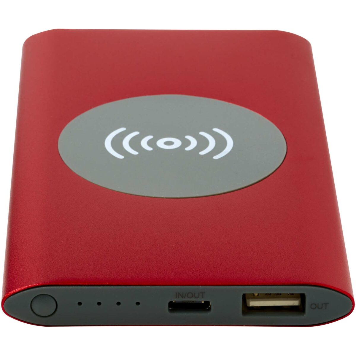 Juice 4000 mAh Type-C recycled aluminium wireless power bank – Red extra view