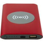 Juice 4000 mAh Type-C recycled aluminium wireless power bank – Red extra view