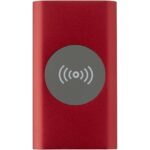 Juice 4000 mAh Type-C recycled aluminium wireless power bank – Red front view