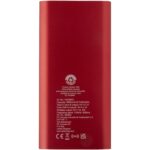 Juice 8000 mAh Type-C recycled aluminium wireless power bank – Red back view
