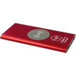 Juice 8000 mAh Type-C recycled aluminium wireless power bank – Red with logo