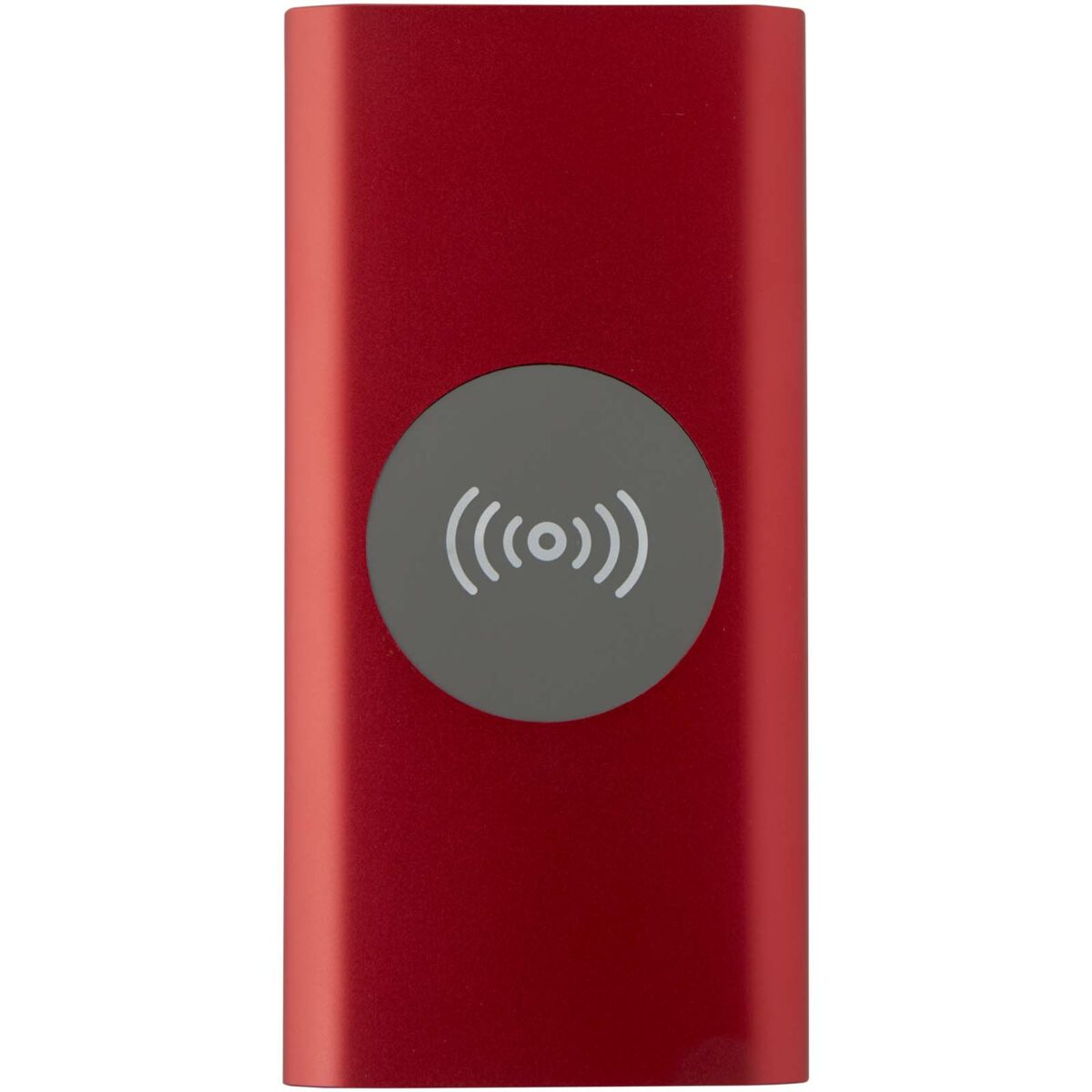 Juice 8000 mAh Type-C recycled aluminium wireless power bank – Red front view