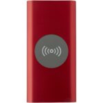 Juice 8000 mAh Type-C recycled aluminium wireless power bank – Red front view