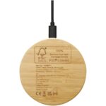 Essence 15W bamboo wireless charging pad – Wood back view