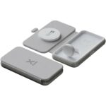 Xtorm XWF31 15W foldable 3-in-1 wireless travel charger – Grey with logo