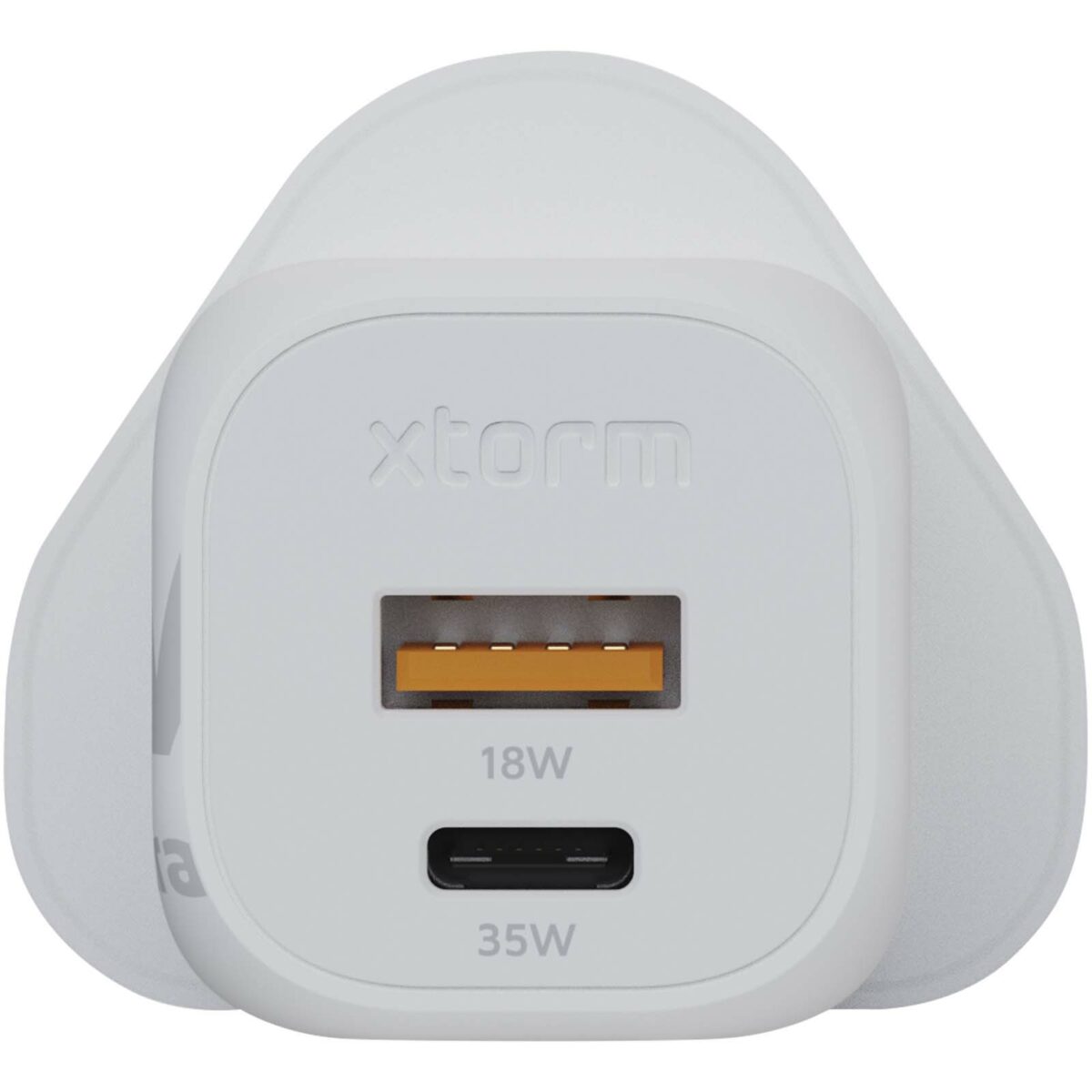 Xtorm XEC035G GaN² Ultra 35W wall charger - UK plug – White front view