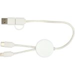 Citala 5-in-1 recycled plastic 30 cm data sync and 27W fast charge cable – White back view