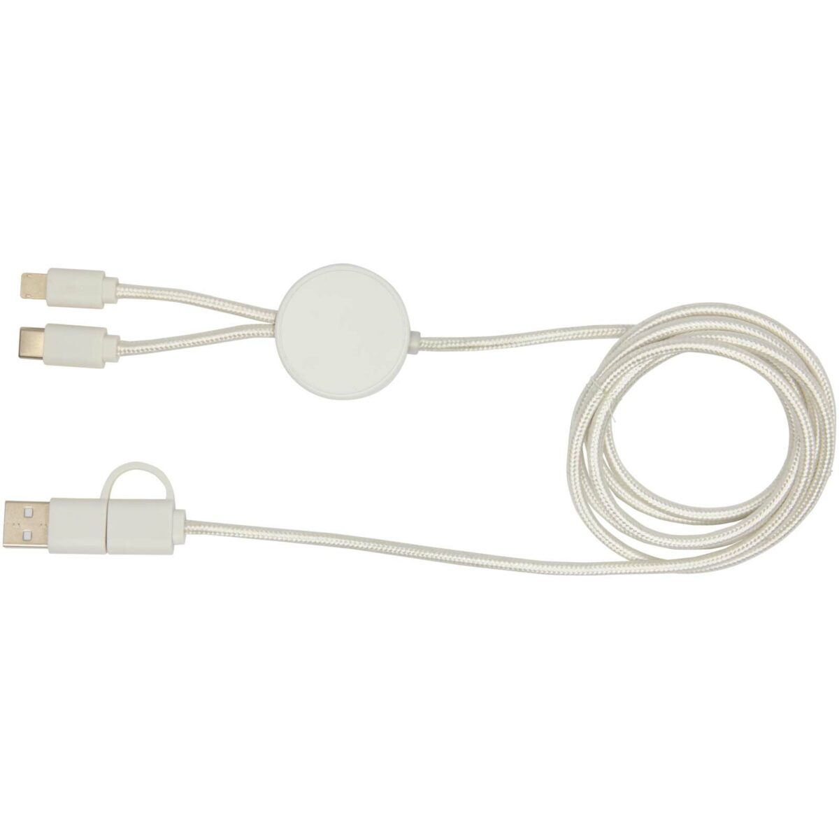 Citala 5-in-1 recycled plastic 150 cm data sync and 27W fast charge cable – White back view