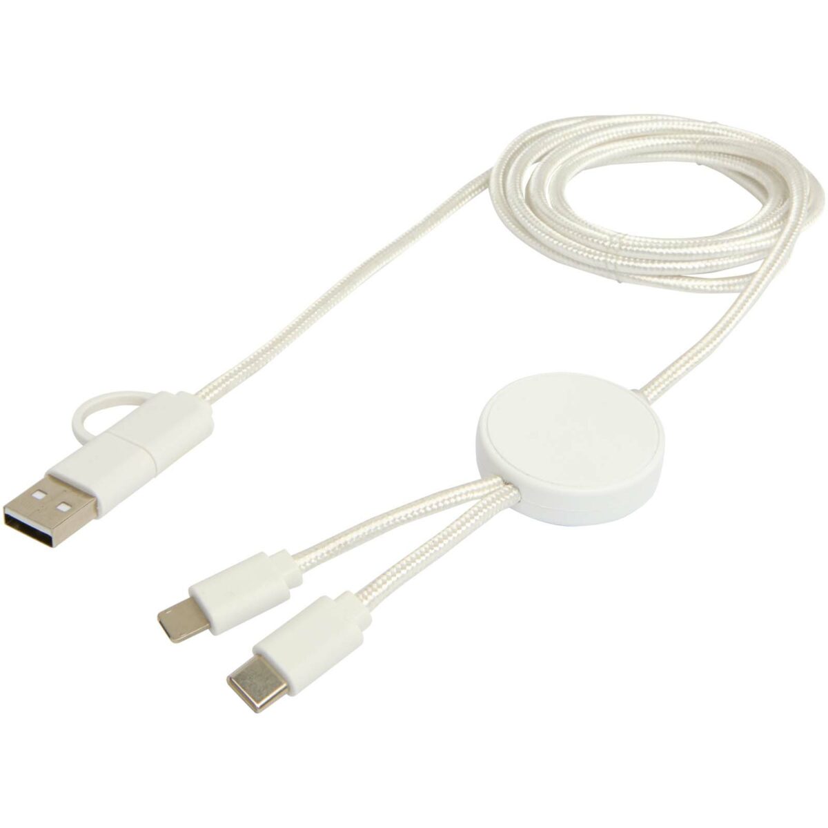 Citala 5-in-1 recycled plastic 150 cm data sync and 27W fast charge cable – White extra view