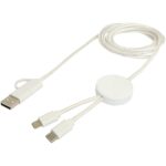 Citala 5-in-1 recycled plastic 150 cm data sync and 27W fast charge cable – White extra view