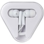 Rebel earbuds with recycled plastic storage box – White front view