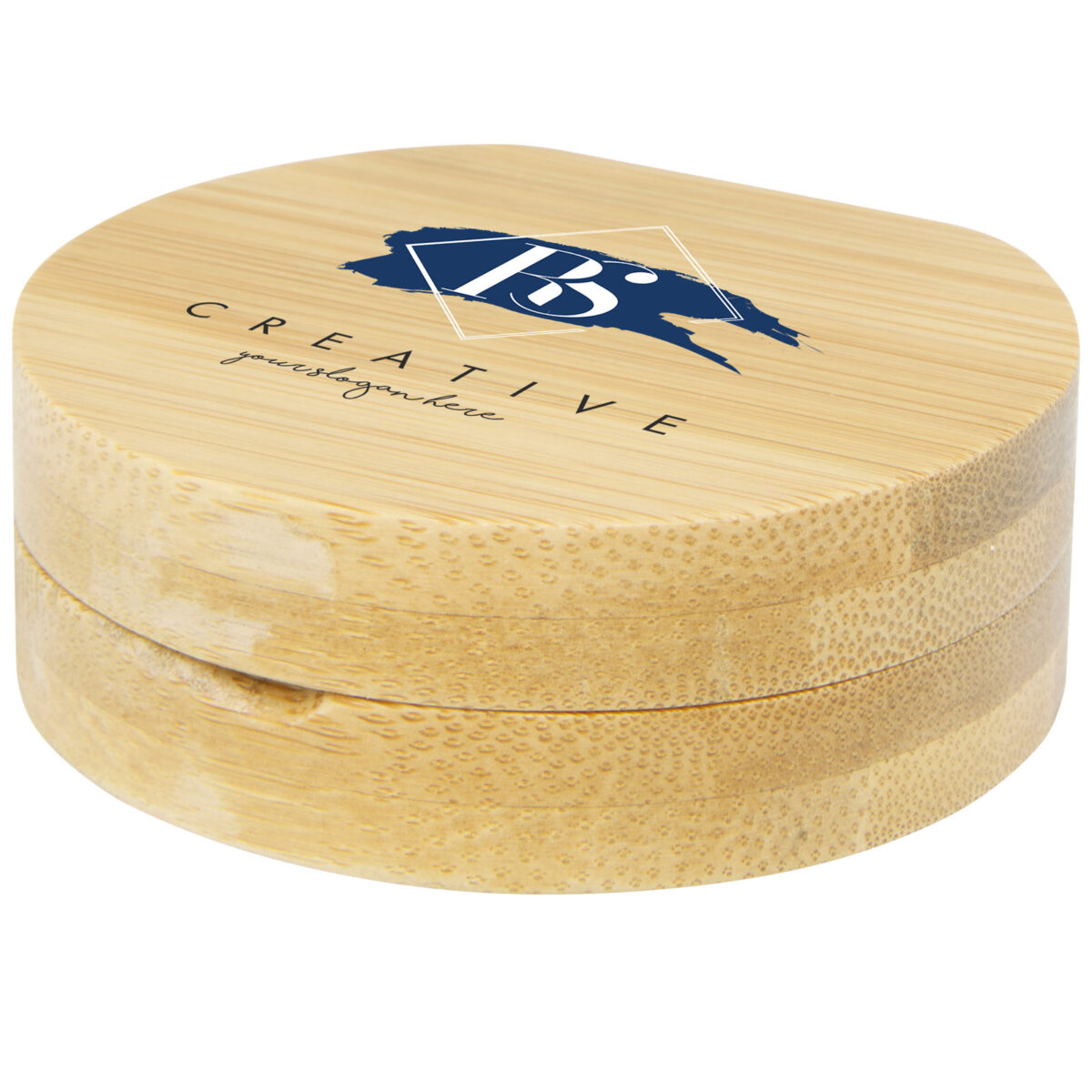 Afrodit bamboo pocket mirror – Natural with logo