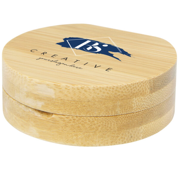 Afrodit bamboo pocket mirror – Natural with logo
