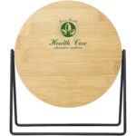 Hyrra bamboo standing mirror – Natural with logo