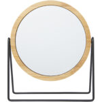 Hyrra bamboo standing mirror – Natural front view