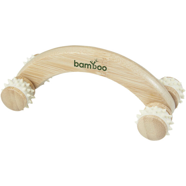 Volu bamboo massager – Natural with logo