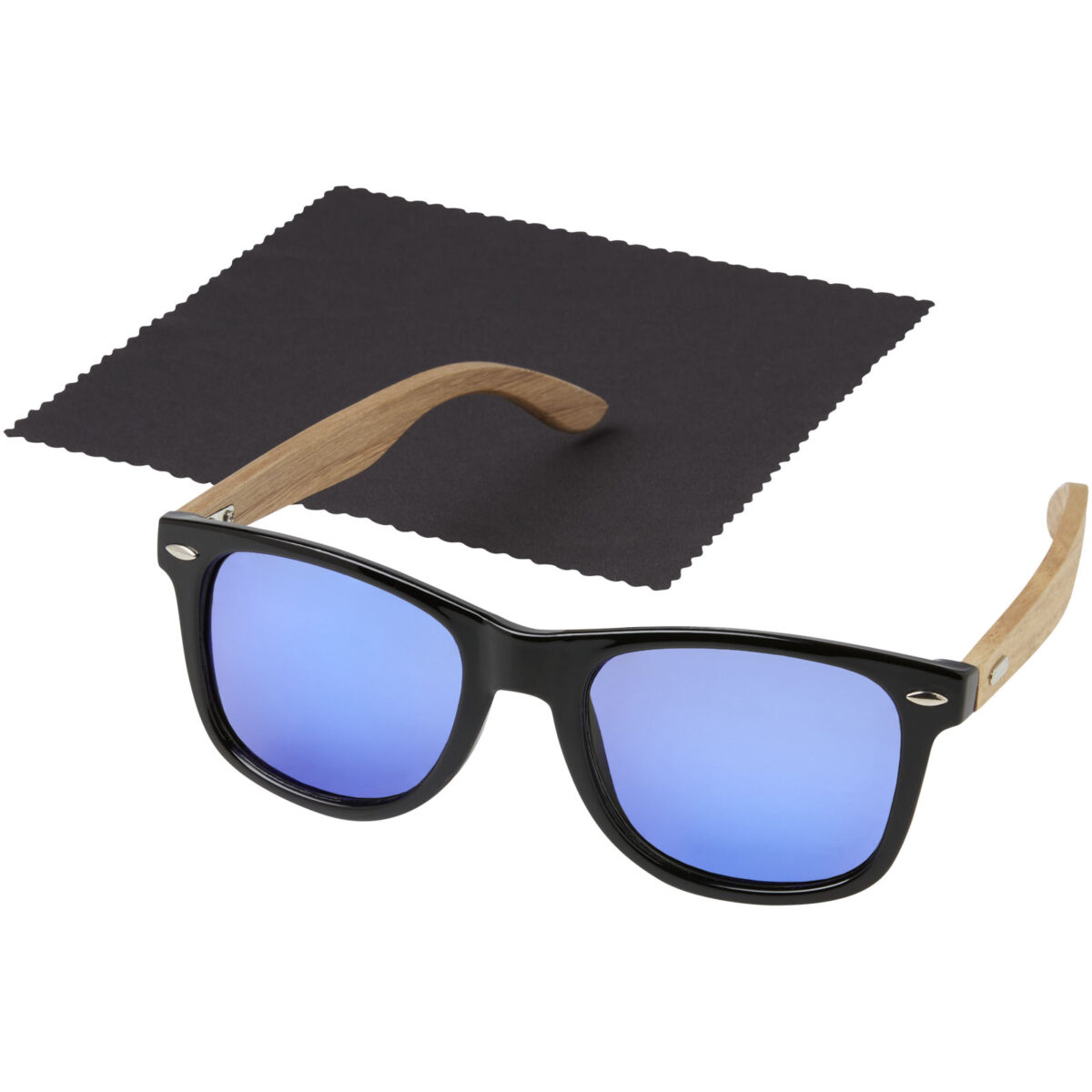 Hiru rPET/wood mirrored polarized sunglasses in gift box – Wood extra view