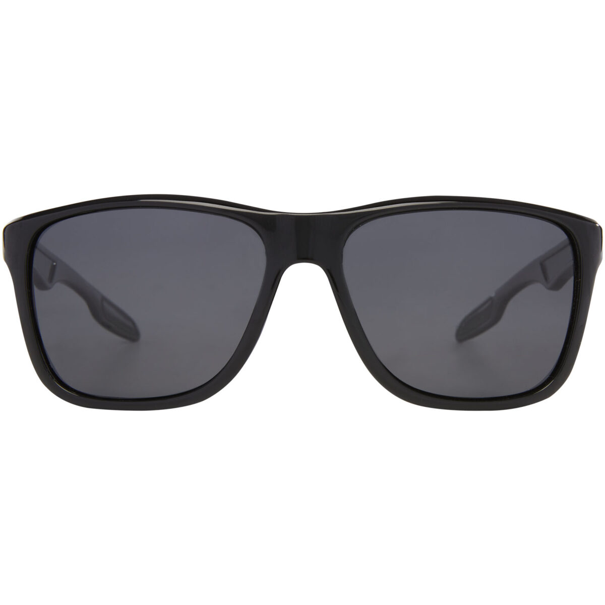 Eiger polarized sunglasses in recycled PET casing – Solid black front view