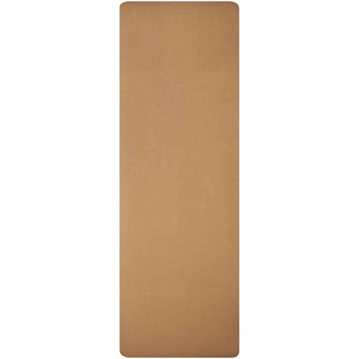 Trikona cork yoga mat – Natural front view
