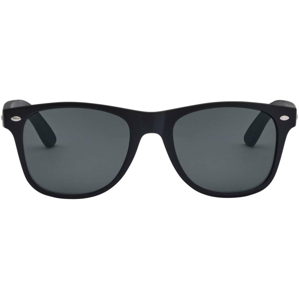 Arlo bamboo sunglasses with black coating – Solid black front view