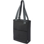Aqua 14" GRS recycled water resistant laptop tote bag 14L – Solid black with logo