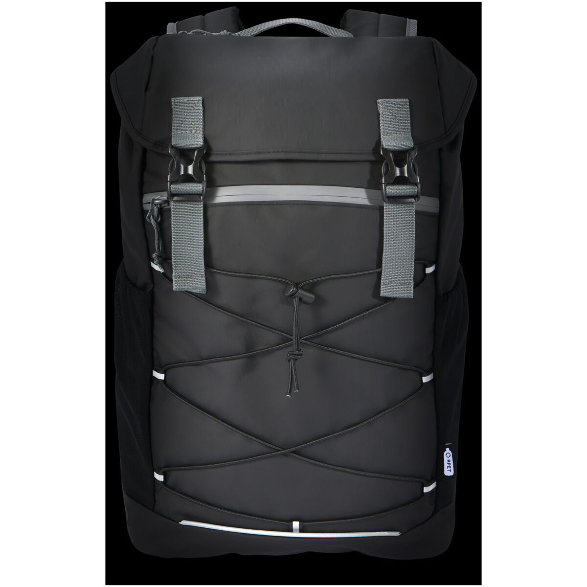 Aqua 15.6" GRS recycled water resistant laptop backpack 23L – Solid black extra view