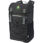 Aqua 15.6" GRS recycled water resistant laptop backpack 23L – Solid black with logo