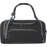 Aqua GRS recycled water resistant duffel backpack 35L – Solid black front view